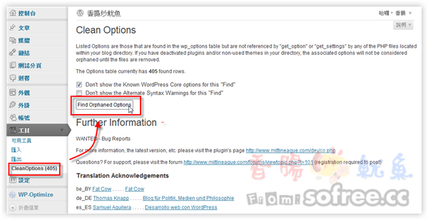 Clean Options 清理無用資料，優化WordPress資料庫