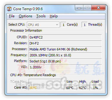 Core Temp 輕巧免安裝，檢測CPU溫度的軟體