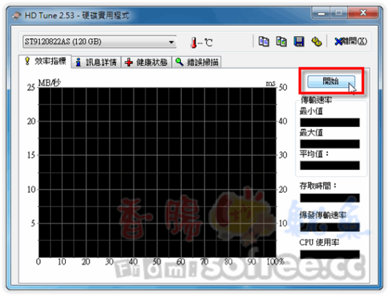 HD Tune 檢測硬碟目前健康狀況