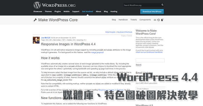 [教學]解決升級WordPress 4.4 媒體庫、網站破圖問題(srcset)