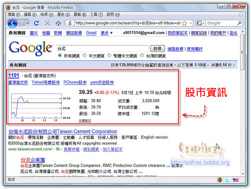 Google的綜合搜尋？(文字+圖片+股市+新聞+影片+網誌+地圖)