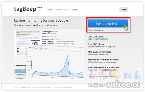 tagBeep 免費網站伺服器監控服務